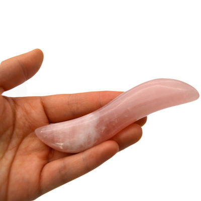 Polished Rose Quartz Gua Sha Massage Stick 110mm Length for Facial Eye and Acupuncture Point Treatment