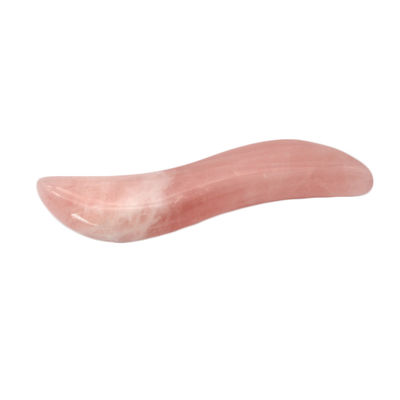 Polished Rose Quartz Gua Sha Massage Stick 110mm Length for Facial Eye and Acupuncture Point Treatment