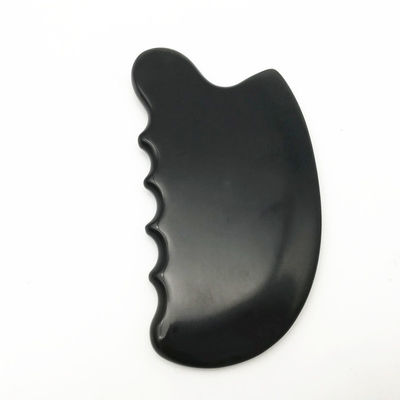 OEM ODM Natural Black Therapy Bian Stone Guasha Tools Scrapting Massage Gua Sha For Body 11.5*6*0.8cm