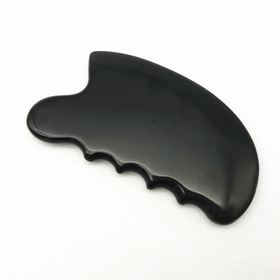 OEM ODM Natural Black Therapy Bian Stone Guasha Tools Scrapting Massage Gua Sha For Body 11.5*6*0.8cm