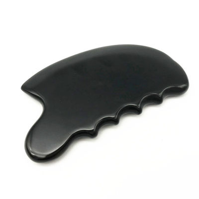 OEM ODM Natural Black Therapy Bian Stone Guasha Tools Scrapting Massage Gua Sha For Body 11.5*6*0.8cm