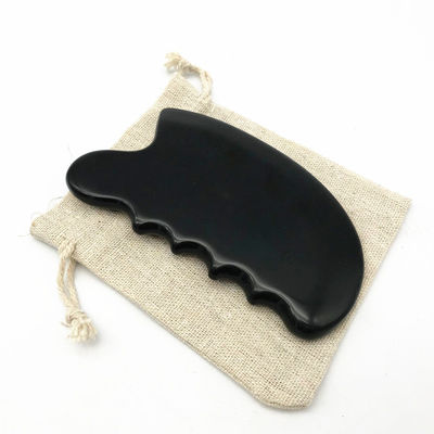 OEM ODM Natural Black Therapy Bian Stone Guasha Tools Scrapting Massage Gua Sha For Body 11.5*6*0.8cm