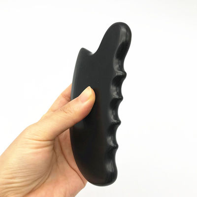 OEM ODM Natural Black Therapy Bian Stone Guasha Tools Scrapting Massage Gua Sha For Body 11.5*6*0.8cm