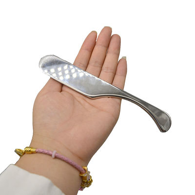 15.5*2.5cm Silver Gua ShaScraping Massage Board Body Guasha Massage Tool Stainless Steel Scraping Tools for Pain Relief