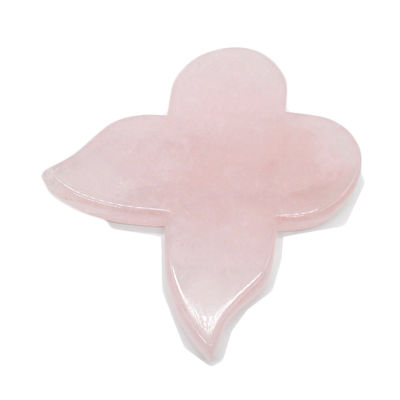 Self Beauty Instrument 90mm Pink Butterfly Guasha Board with Gemstone Rose Quartz Gua Sha