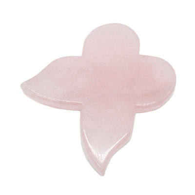 Self Beauty Instrument 90mm Pink Butterfly Guasha Board with Gemstone Rose Quartz Gua Sha