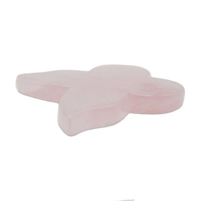 Self Beauty Instrument 90mm Pink Butterfly Guasha Board with Gemstone Rose Quartz Gua Sha