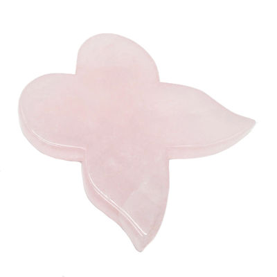 Self Beauty Instrument 90mm Pink Butterfly Guasha Board with Gemstone Rose Quartz Gua Sha