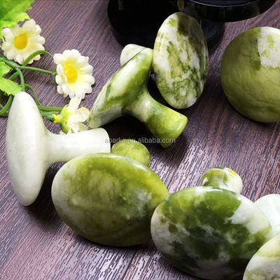 Massager Properties Green Mushroom Shaped Jade Scraping Gua Sha Tool for Body Massage and Beauty