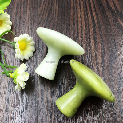 Massager Properties Green Mushroom Shaped Jade Scraping Gua Sha Tool for Body Massage and Beauty