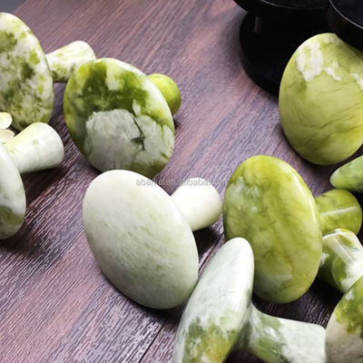 Massager Properties Green Mushroom Shaped Jade Scraping Gua Sha Tool for Body Massage and Beauty