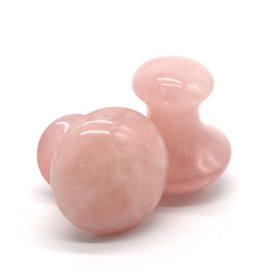 MM Size Rose Quartz Massage Stone Hot Mushroom Shape Stone Massage Kit for Spa and Beauty OEM