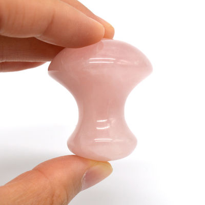 MM Size Rose Quartz Massage Stone Hot Mushroom Shape Stone Massage Kit for Spa and Beauty OEM
