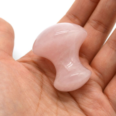 MM Size Rose Quartz Massage Stone Hot Mushroom Shape Stone Massage Kit for Spa and Beauty OEM