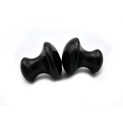 2024 Natural Black Obsidian Mushroom Guasha Beauty Massage Gua Sha Stone For Face Body Mode No ABK-59