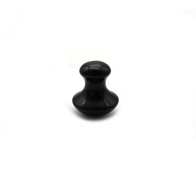 2024 Natural Black Obsidian Mushroom Guasha Beauty Massage Gua Sha Stone For Face Body Mode No ABK-59