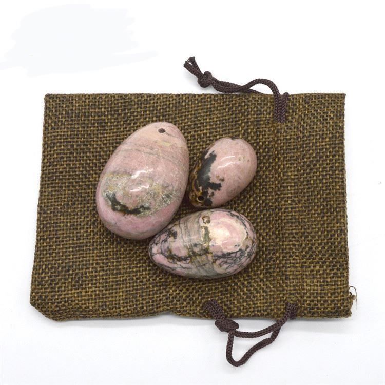 Kegel Exercise Egg Set Rhodonite Stone Jade Yoni Massage for Women's Emotional Wellbeing