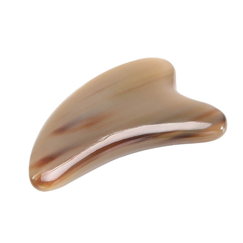 Facial Beauty Gua Sha Tool Bull Horn Heart-shaped Scraping Board for Body Skin Care and Acupuncture Stick