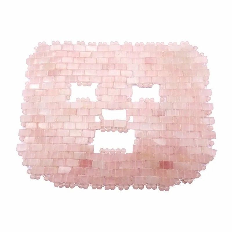 7.4*9.25inch Rose Quartz Jade Mask Eye Massager Natural Stone Face Massager Sleep Mask For Beauty Masssage Function