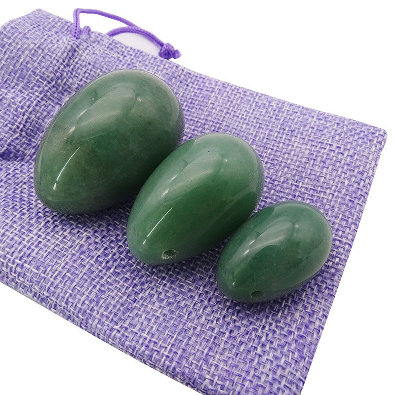 Natural Jade Stone Yoni Eggs for Women Vagina Massage and Pelvic Muscle Training 3 Sizes Set Properties Sex Products