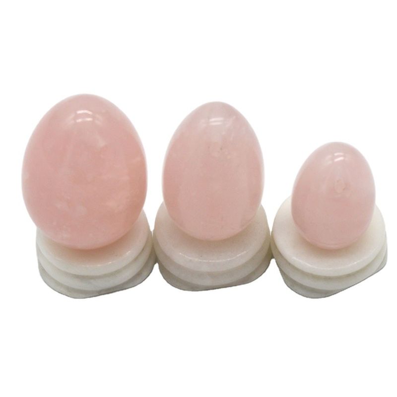 Polished Rose Quartz Yoni Eggs Nature Gemstone Eggs for Sports Exercise Tools