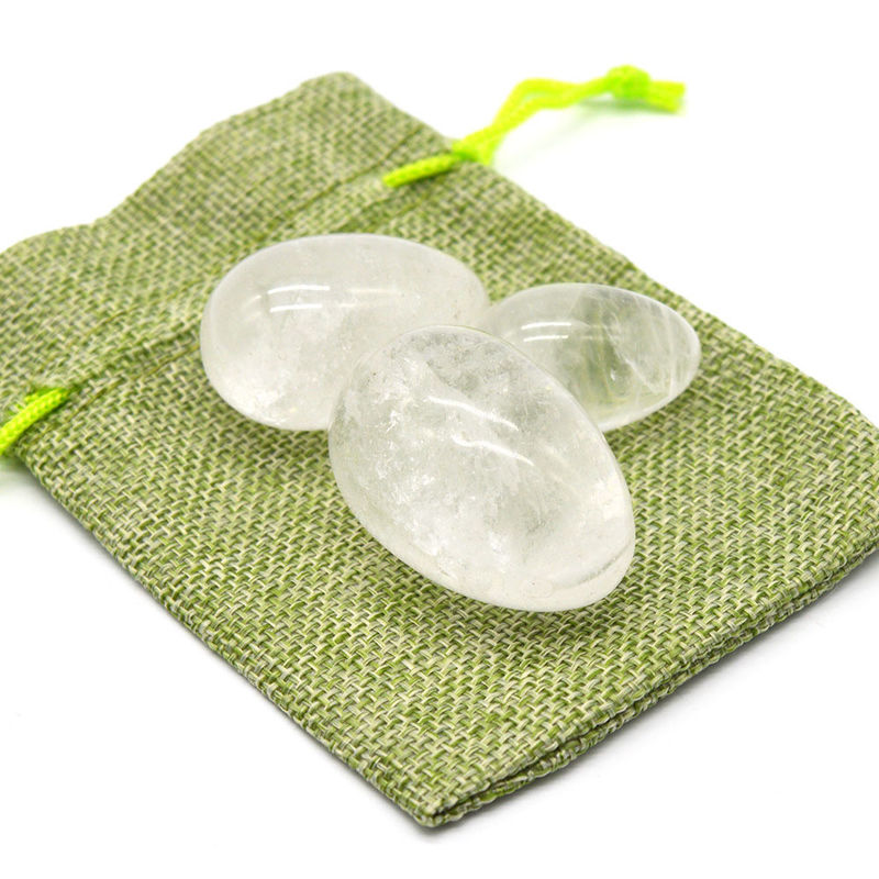 Crystal Clear Rock Quartz Yoni Eggs Polished Technique OEM Accepted Natural Gemstone Chakra Healing Lapidary