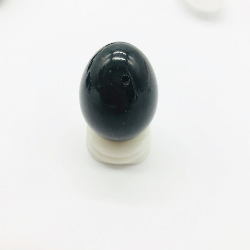 Natural Dark Green Certified Medium Drilled Nephrite Jade Yoni Eggs 40*30mm for Benefit