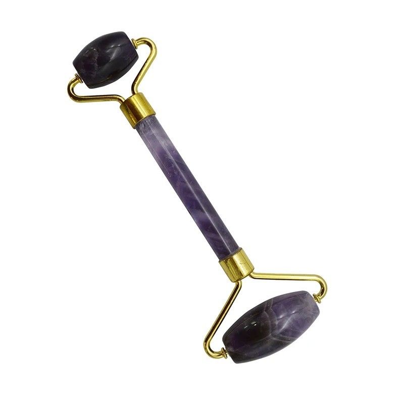 Amethyst Jade Roller Guasha Face Skin Care Tools Small Eye Roller for Eyes Face Gua Sha Massager for Women Facial Roller Self Care Gifts