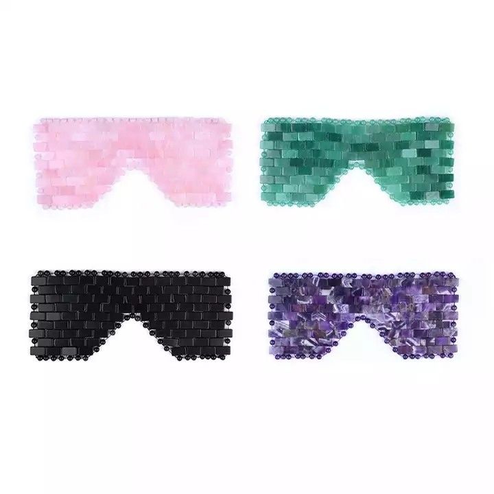 16*9cm Eco-friendly Natural Jade Facial Mask and Rose Quartz Face Eye Mask Beauty Essential Double Pack
