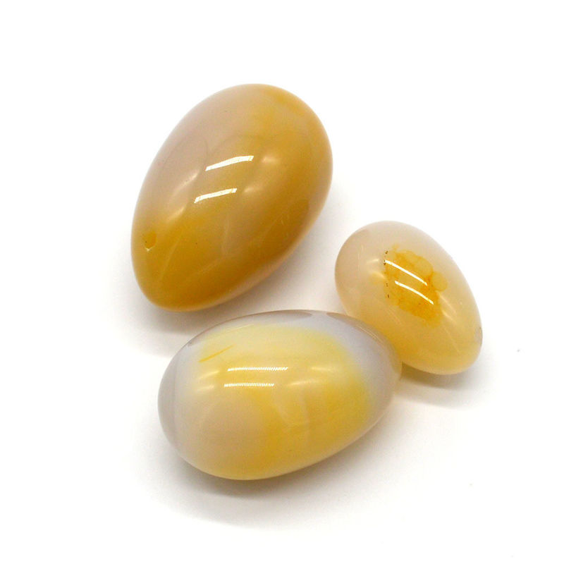 Engraving Natural Agate Stone Eggs Drilled Vaginal Exercise Jade Eggs 45*30mm/40*25mm/30*20mm