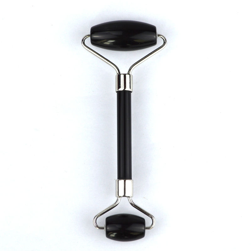 Natural Black Obsidian Roller Guasha Massage Facial Gua Sha Roller for Face Neck and Eye Classic Jade Roller Affordable