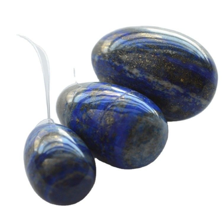 Set of 3 Lapis Lazuli Stone Eggs Natural Kegel Exercise Eggs Gemstone Jade Yoni Eggs Drilled or Undrilled 3 Sizes Made