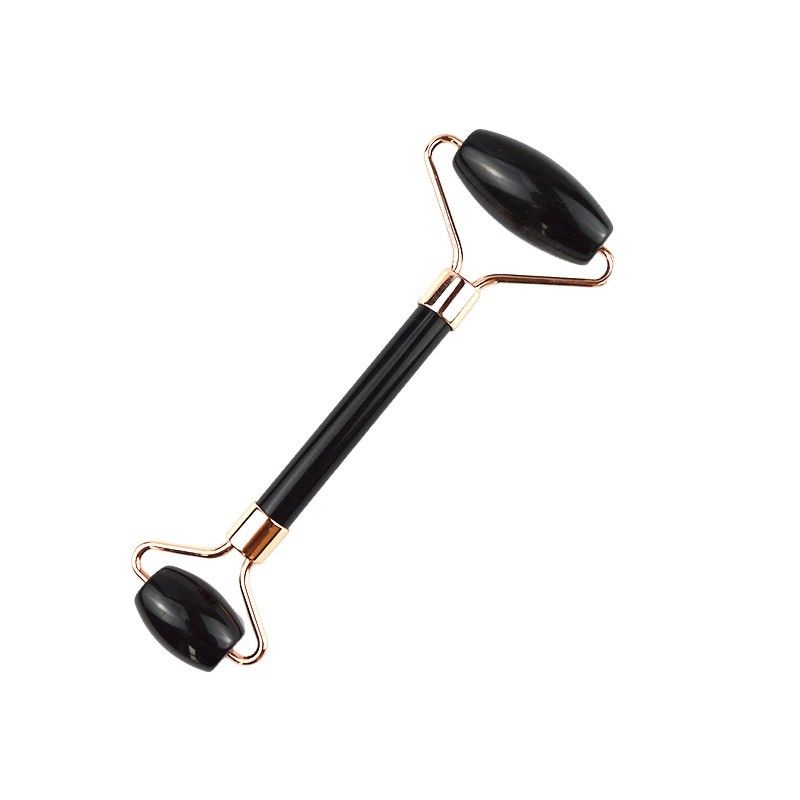 100% Natural Gemstone Black Obsidian Facial Jade Guasha Roller Massager Gua Sha Face Massage Beauty Tools Skin Care Tools