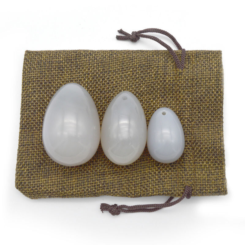 Craft Hole Drilling Yonie Eggs for Vaginal Tightening Middle Size 40*25mm Natural Agate Material