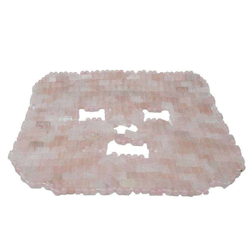 Polished Face Mask Natural Gemstone Jade Sleep Mask Rose Quartz Eye Anti-Aging Hot or Cold Using Stone