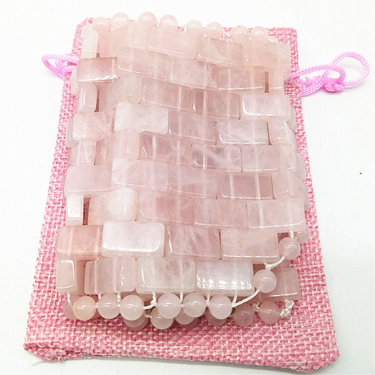 OEM Accepted Pink Rose Quartz Eye Mask Natural Gemstone Jade Sleep Mask for Anti-Aging Hot or Cold in 2024
