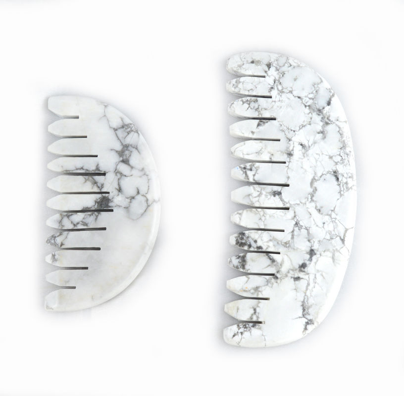 Effortlessly Relieve Scalp Tension with Natura White Turquoise Jade Hair Comb Gua Sha Tools