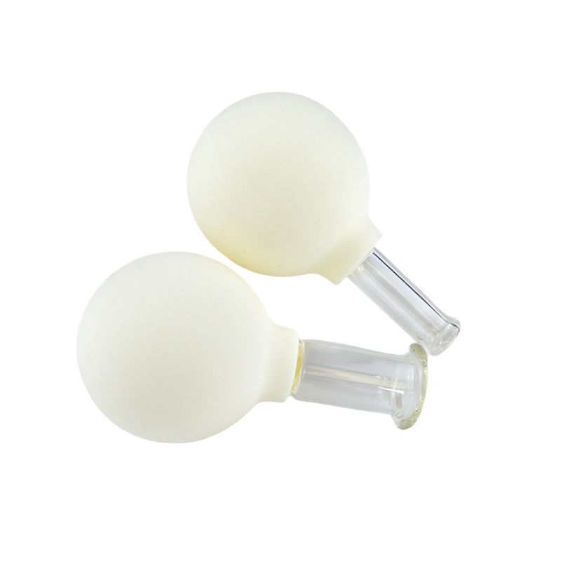 2023 Arrivals 2 Pieces Glass Silicone Cupping Set Massage Vacuum Suction Cupping Cups For Face by Rubber and Massage Hammer