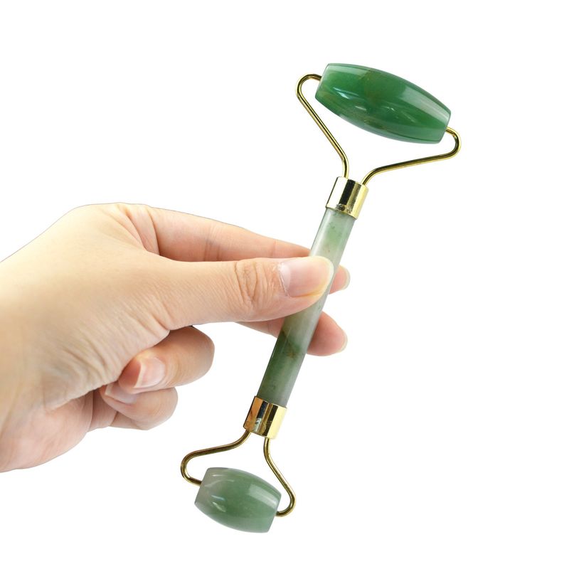 Face Massage Equipment Green Aventurine Gua Sha Jade Roller Stone Guasha Roller for Facial Massager