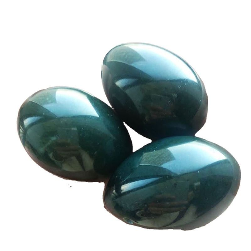 Crystal Loose Beads Material Green Nephrite Jade Yoni Eggs for Vaginal Tightening and Strengthening