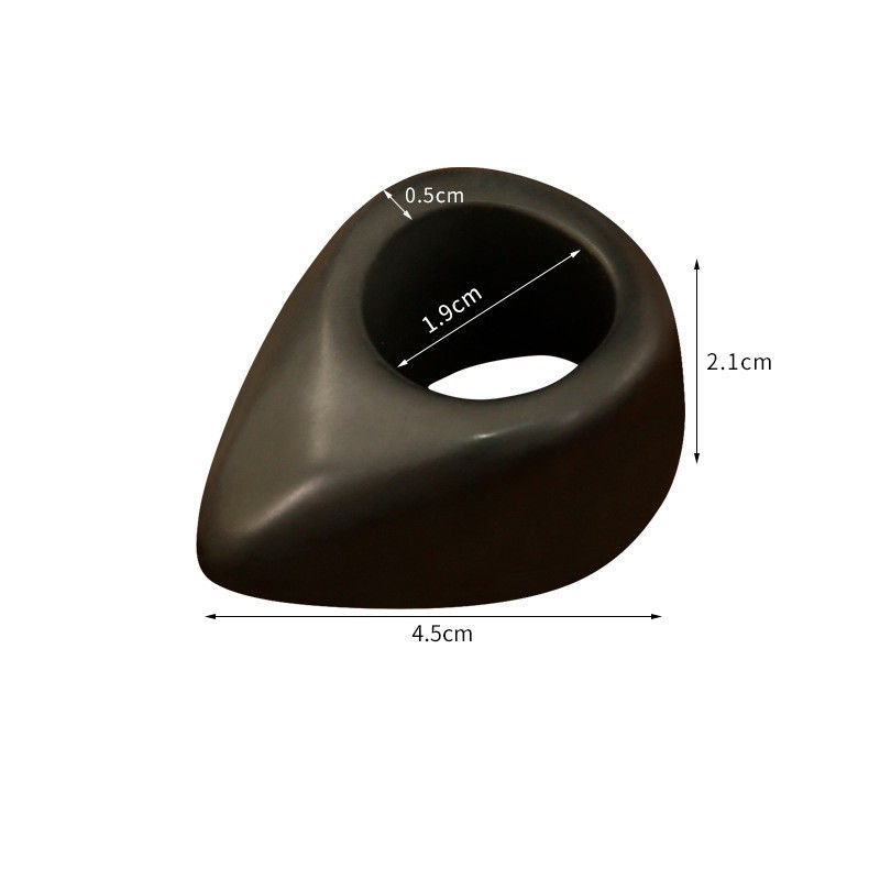 Natural Black Bian Stone Gua Sha Massage Ring for Full-body Manual Acupoint Massager Hand and Foot Meridian Massage