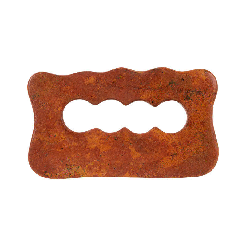 Natural Red Bian Stone Scraping Board Full-body Massage Gua Sha Tool for Manual Body Muscle Relaxation and Stress Relief