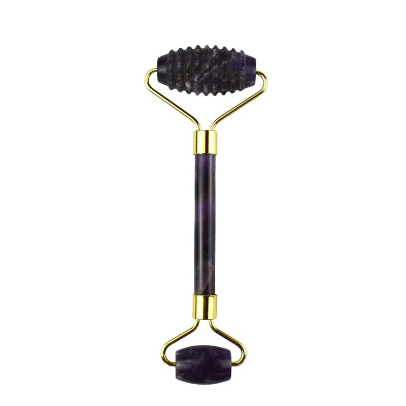 Facial Massage Equipment Purple Amethyst Gua Sha Jade Roller for Neck Roller Guasha Massage Tool Customization in Box Packing