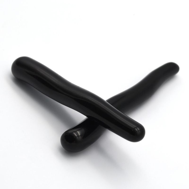 Nature Gemstone Yoni Healing Wands Black Obsidian Curved Massage Wand for Women's Crystal Healing
