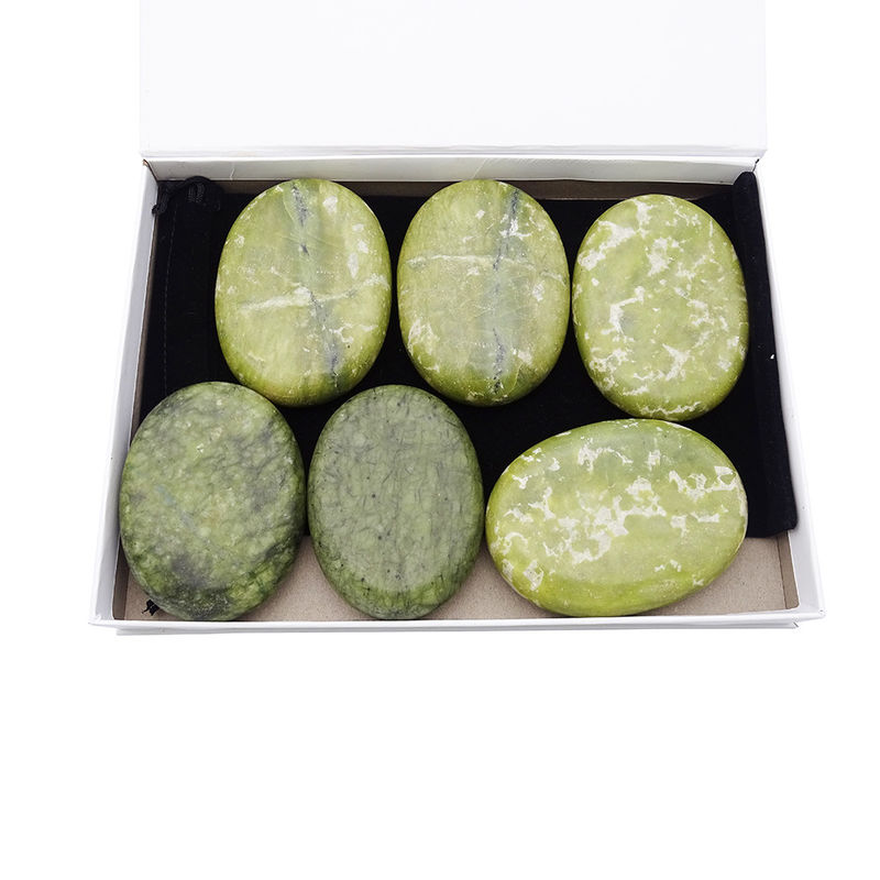 Natural Xiuyan Jade Healing Hot Stones Set for Professional Massage and Spa Relaxation