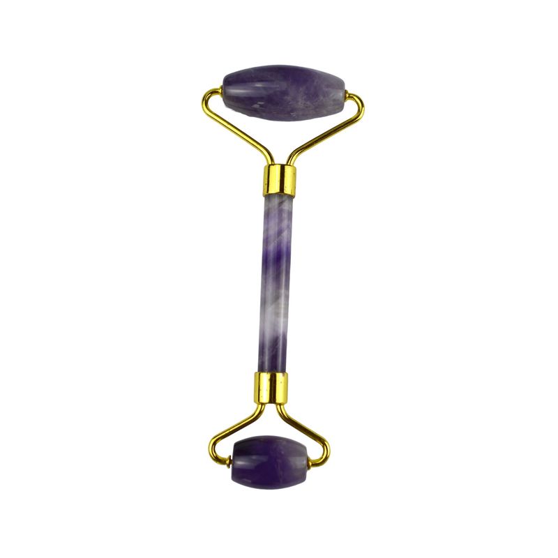 Natural Ridged Face Guasha Massage Amethyst Facial Roller Gua Sha for Face Eye Neck Body Customized Logo Availabled