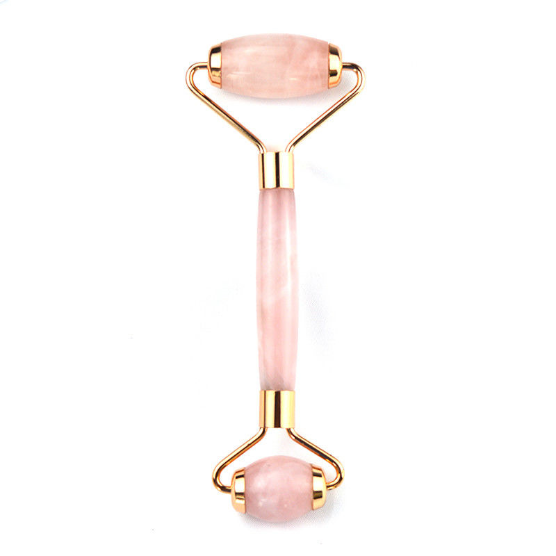 Anti Aging Facial Roller Rose Quartz Gua Sha Massage Roller for Face Accessory