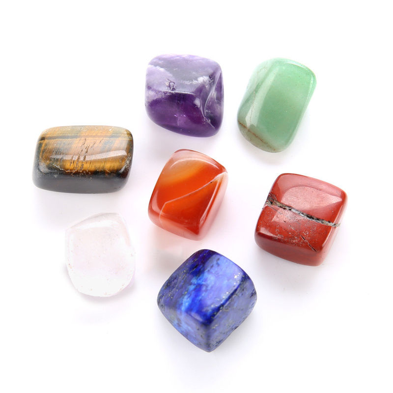 2023 Natural Crystal Healing Stone Engrave Chakra Sets with Religious Style India Regional Feature