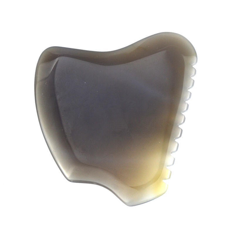 Facial Massager Grey Agate Jade Gua Sha Stone for Custom Massage Scraping Therapy Tool