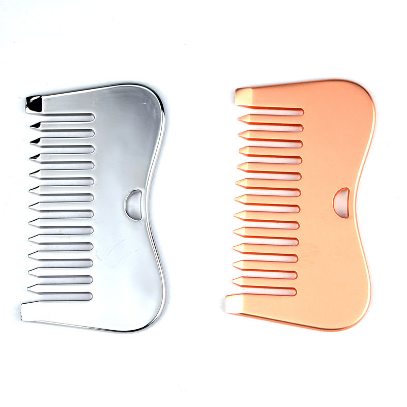 Customized Logo Availabled Silver Stainless Steel Scalp Massage Metal Gua Sha Comb for 2024 Massager Tools